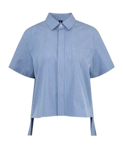 Sacai Short-sleeved Shirt In Blue