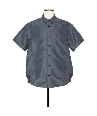 Sacai Short-sleeved Shirt In Gray