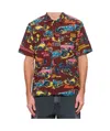 Sacai Lapel Short Sleeve Shirt In Multicolor