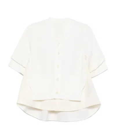 Sacai Short-sleeved Shirt In White
