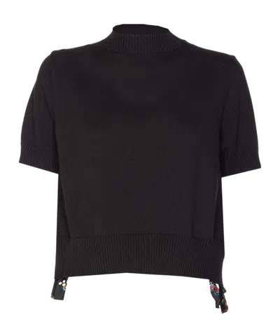 Sacai Short-sleeved Sweater In Black