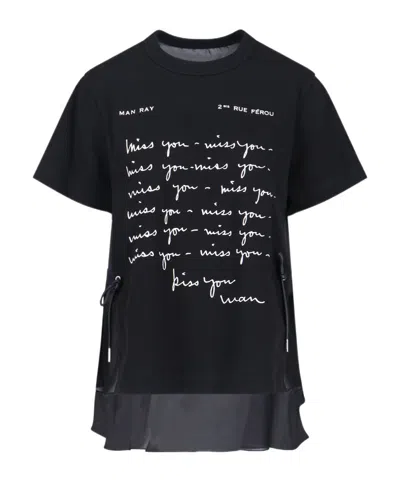 Sacai Short-sleeved T-shirt In Black