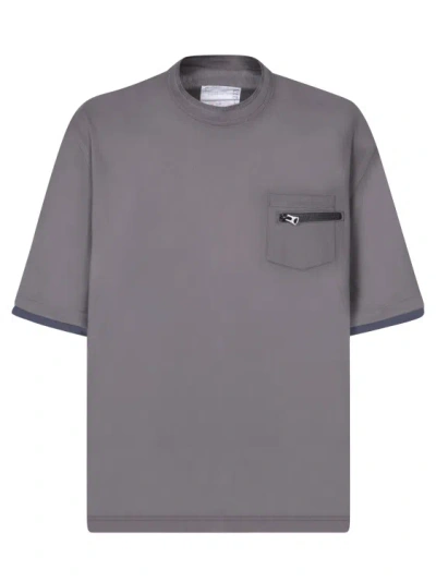 Sacai Short Sleeves T-shirt In Grey