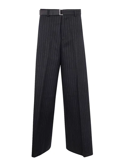 Sacai Chalk Stripe Pants In Black