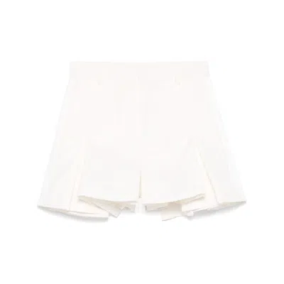 Sacai Pleated Shorts In White