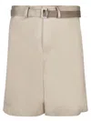 Sacai Beige Chino Fabric Bermuda Shorts In Beige