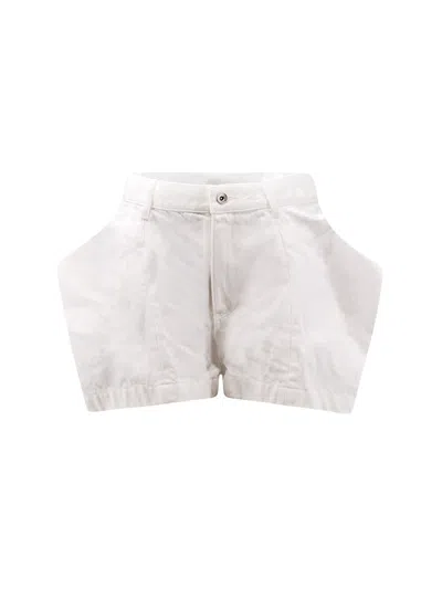 Sacai Shorts Beige In White