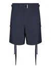 Sacai Blue Taffeta Bermuda Shorts In Blue
