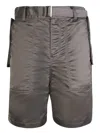 Sacai Nylon Khaki Shorts In Green