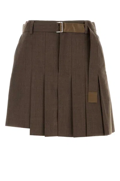 Sacai Shorts Shorts In Brown