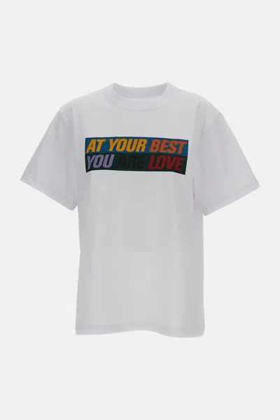 Sacai Short-sleeved Shirt With Print In White