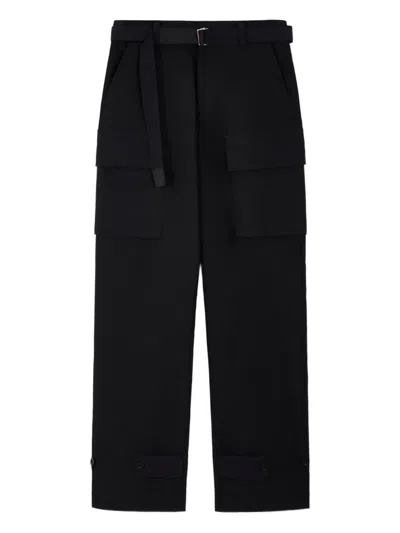 Sacai Side-pockets Belted Trousers In Multi