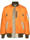 Sacai Orange Zip Reversible Jacket In Orange