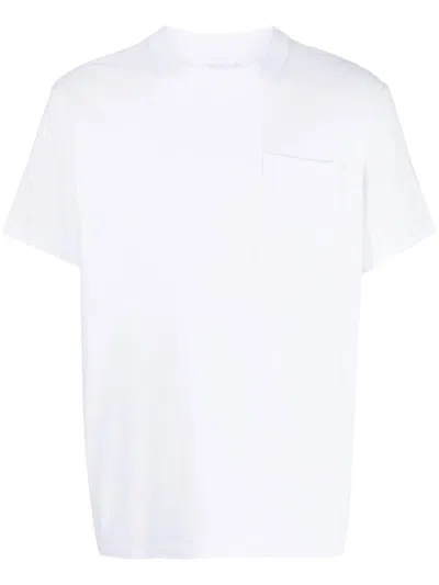 Sacai Side-zip Shortsleeved T-shirt In White