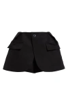 Sacai Dark Pleated Detail Culottes In Black