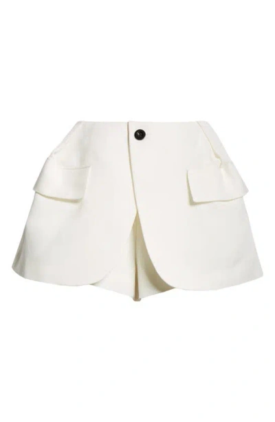 Sacai Layered Flared Shorts In Weiss