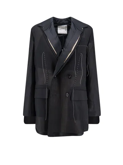 Sacai Silk And Organza Blazer