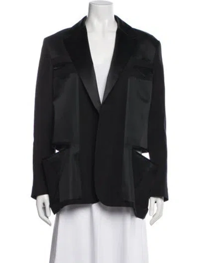 Pre-owned Sacai Silk Blazer In Black