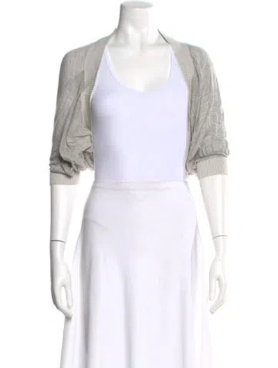 Pre-owned Sacai Silk Open Front Sweater In White