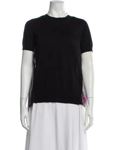 Pre-owned Sacai Silk Printed Top In Black