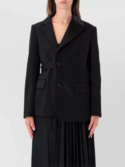 Sacai Double Faced Doeskin Jacket In Black