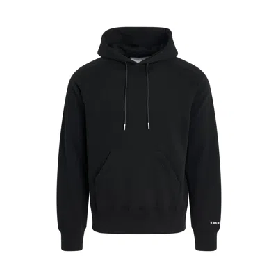 Sacai Layered-design Cotton-blend Hoodie In Black
