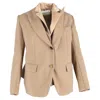 Sacai Single-breasted Layered Accent Blazer In Brown Polyester In Neutral