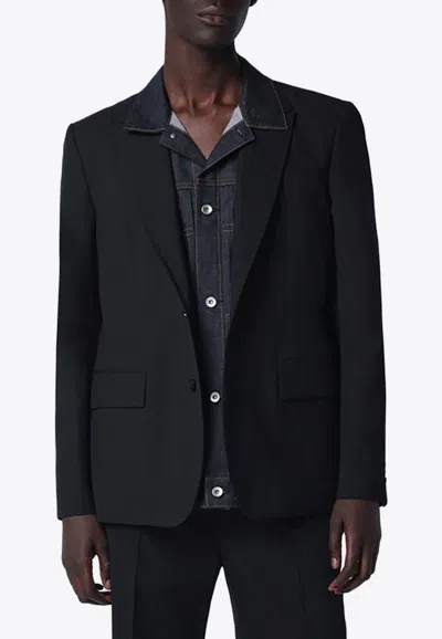 SACAI SINGLE-BREASTED BUTTONED BLAZER