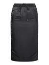Sacai Pleat-panelled Midi Skirt In Black