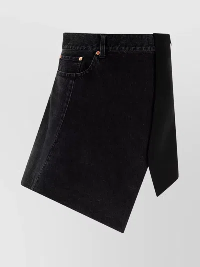 SACAI SKIRT IN DENIM X WOOL MELTON
