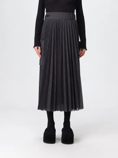 Sacai Skirt  Woman Color Grey In Gray