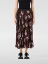 Sacai Pleated Midi Skirt Dot Flower In Violett