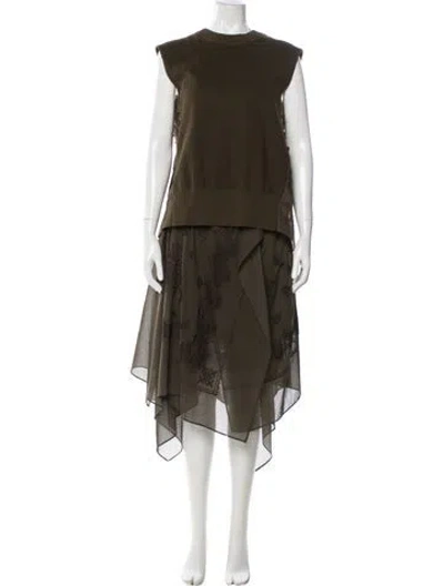 Pre-owned Sacai Skirt Set In Green