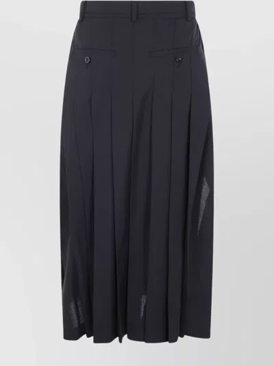 Sacai Skirt With Belt Loops And Pleats In Black