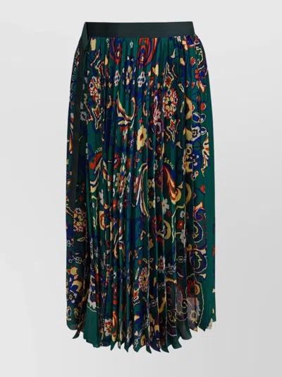 SACAI SKIRT WITH FLORAL PRINT AND ELASTIC WAISTBAND