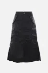 Sacai Nylon-twill Pleated Cargo Midi Skirt In Black