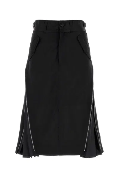 Sacai Suiting Mix Skirt In Black