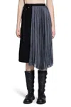 Sacai Black Wrap Denim Midi Skirt In Black
