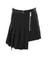 Sacai Pleated Pinstripe Wool Mini In Black