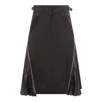 Sacai Suiting Mix Skirt In Black