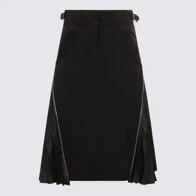 Sacai Suiting Mix Skirt In Black
