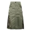 Sacai Pleated Gathered Midi Skirt In Brown