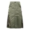 Sacai Pleated Gathered Midi Skirt In Brown