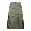 Sacai Green Nylon Skirt In Green