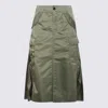 Sacai Green Nylon Skirt In Green