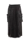 Sacai Pleated Skirt With Cargo Pockets In Multi