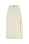 Sacai White Pleated Midi Skirt In White