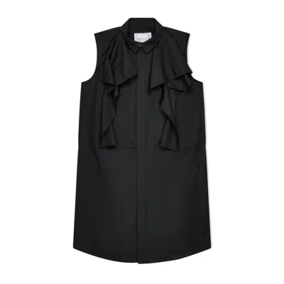 Sacai Sleeveless Black Poplin Dress