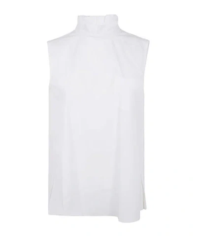 SACAI SACAI RUFFLED NECK SLEEVELESS BLOUSE