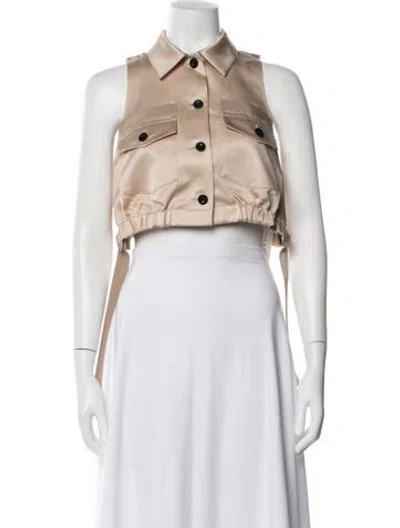 Pre-owned Sacai Sleeveless Button-up Top In Neutral